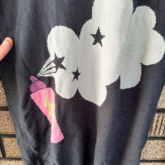 Delia’s Vintage Hair Spray 90’s Acrylic Black Sweater Women’s size Small - Picture 4 of 7